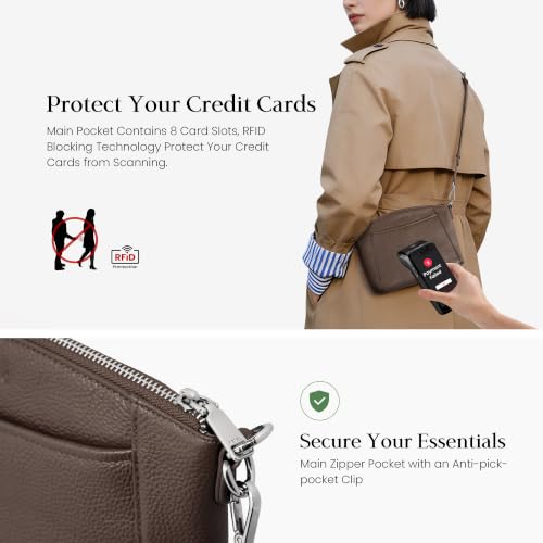 Image of befen Genuine Leather Anti-Theft Small Crossbody Bags for Women Travel