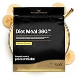 Protein Works | Diet Meal 360 – GOLD Innovation, Shake Repas Diététique, Soutien Perte de Poids, 24 Vitamines & Minéraux, Graines de Lin, Inuline, Oméga‑3, Banane Onctueuse, 7 Repas, 500g