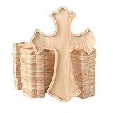 12 Pack 12 Inch Unfinished Wood Crosses Natural Solid Wooden Cross for Crafts (12 x 8 x 0.6 Inches)