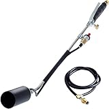 Propane Torch Weed Burner, Weed Torch Propane Burner with Push Button Igniter and 9.8FT Hose for Propane Tank High Output 500,000 BTU for Burning Weeds,Roof Asphalt,ice snow,Road Marking,Charcoal