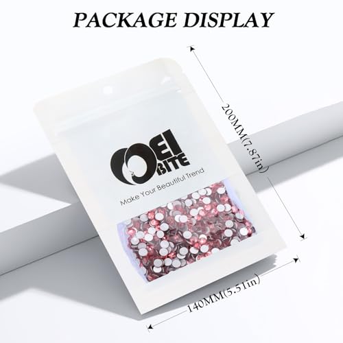 Image of Rose Flatback Rhinestones, Glass Rhinestones for Nail Art and Craft, Glue Fix, Loose Crystal Gemstones(Rose, SS30, 576pcs, 6.4-6.6mm)