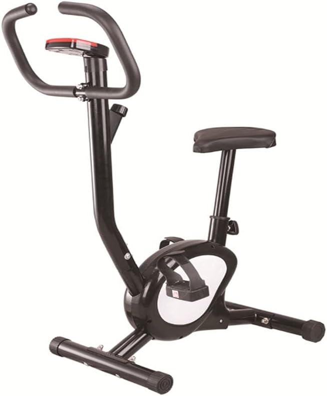 COOLBABYindoor magnetic folding exercise bike, adjustable resistance fitness equipment with lcd display for home/gym cardio workout - BLACK
