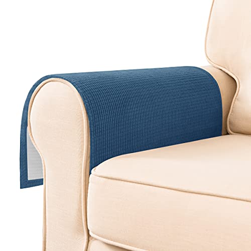 Chun Yi Set Of 2 Armrest Cover Armchair Slipcover For Chair Loveseat Sofa Drop Moulding Couch Arm Cover For Recliner Sofa 2Pc (Denim Blue) #TOP12