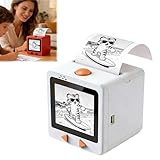 AI Smart Sticker Box Drucker, tragbarer Mini-Thermo-Aufkleber-Maker mit Sprachsteuerung und 7,1 cm Bildschirm, tintenloser Bluetooth-Fotodrucker für DIY-Tagebuch, Lernnotizen, Geschenke für Kinder und