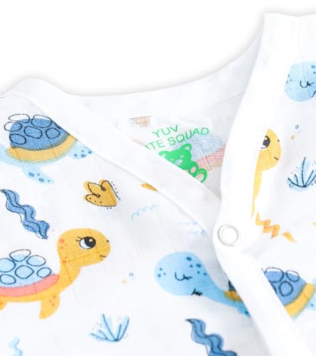 Image of YUV Baby Girls & Boys 100% Cotton Muslin Jabla Printed Snap Button T-Shirts, Pack of 5