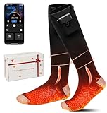 Heated Socks with App Control, Rechargeable Electric Socks with 2×6000mAh Batteries, Fast...