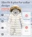 CREATMO US Womens Winter Jacket Puffer Women's Long Coat Hooded Zip Up Thickened Parka Down Trendy Fashion Warm Outerwear Beige 3XL