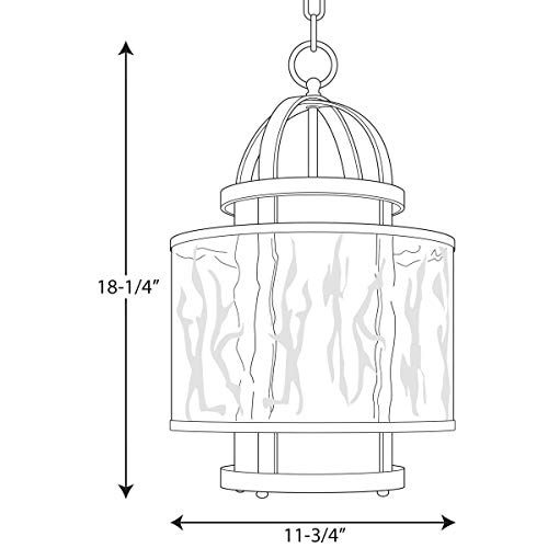 Progress Lighting 1-Light Foyer Pendant, Bay Court Collection, Indoor, P3701-09, Brushed Nickel - Image 3