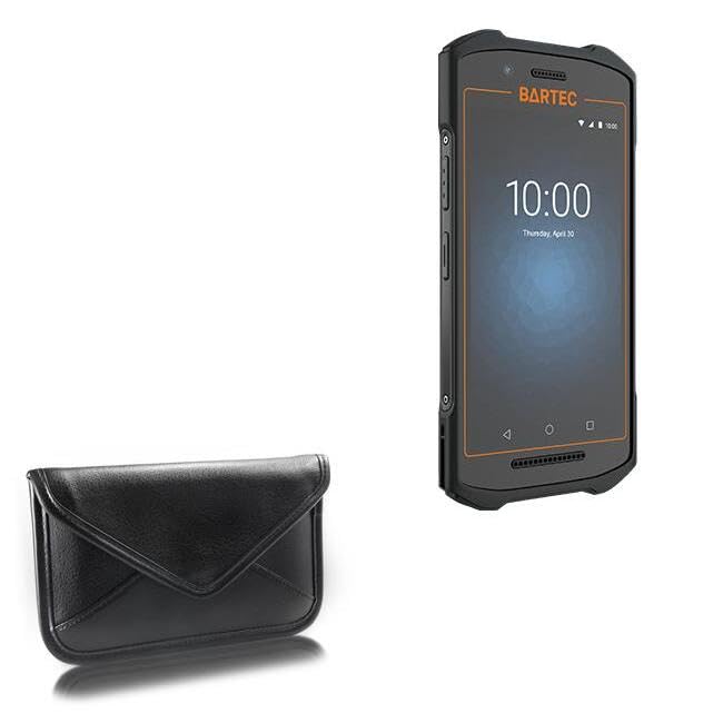BoxWave Case Compatible with Bartec TC26ex-NI Touch Computer - Elite Leather Messenger Pouch, Synthetic Leather Cover Case Envelope Design - Jet Black