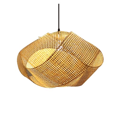 Suspension rotin 40cm luminaire suspendu tressé pour cuisine et salon