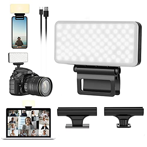 Lumière Vidéoconférence LED, 2600/6000K Éclairage de Vidéoconférence avec 3 Types Clips, Convient pour La Visioconférence, Photographie, Maquillage, Selfies et Bureau à Distance Cover
