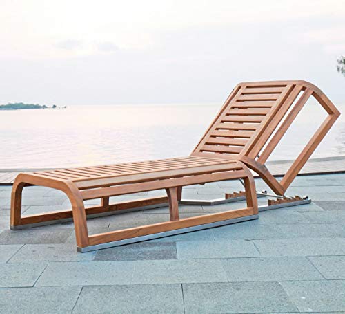 Teak Gartenliege Teako Design Alpes unbehandeltes Massivholz