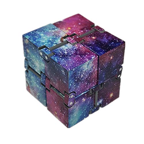 EVERMARKET INC Colorful Infinity Fidget Cube for Kids and Adults, Galaxy Space Starry Night Stress and Anxiety Relief Hand Mini Kill Time Toys Infinite Cube for Add, ADHD (Galaxy Space)