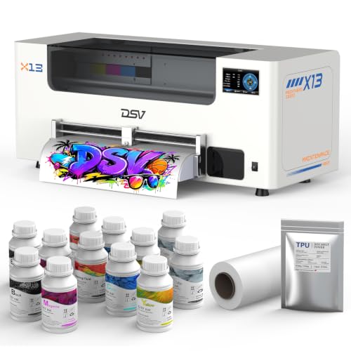 Image of DSV A3 Plus F1080 DTF Printer,24 /7 Auto-Maintenance&White Circulation,5'' LED Multi-Function Touch Screen, 2X Speed Print Compared to L1800, 2-Year Free Ink