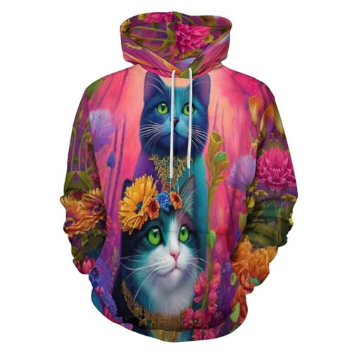 Sweat sportif avec poche grande taille : le cadeau chat surréaliste