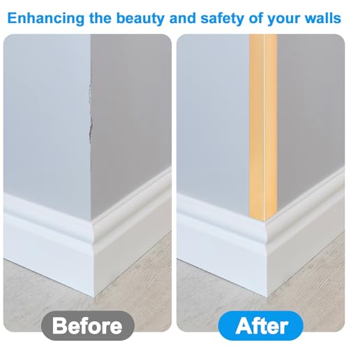 Image of 8Pack Aluminum Metal Corner Protector, 45″x 2″ Peel and Stick L Molding Corner Guards with 90 Angle, for Wall Door Frame Cabinet Furniture Baseboard Protection and Decoration (Gold)