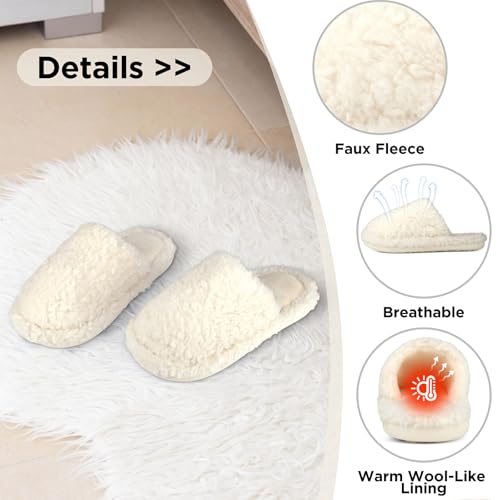 Women's Fuzzy Slippers with Memory Foam Non-Slip Women House Shoes Cozy Soft Lightweight Womens Slip-On4