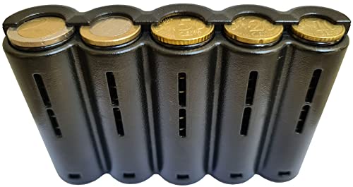 Monnayeur Pièces Euro – Pour Portefeuille Serveur Restauration Pratique – Caisse Monnaie Pièces – Range Monnaie 5 compartiments - Trieur Piece -...