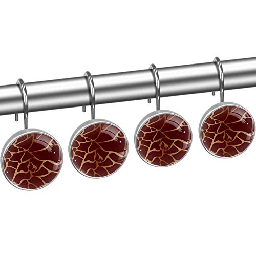 Josid Giraffe Print Shower Curtain Hooks Set Of 12, Stainless Steel Rust-Resistant Shower Hook Ring Decorative Hanger Rings For Bathroom Kids Room Living Room Bedroom Home Decor #TOP1
