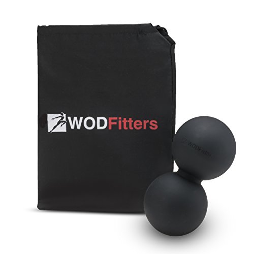 WODFitters Double Lacrosse Ball Peanut Massage Ball for Thoracic Spine - Upper Back, Neck, Scapula - Ideal for Mobility Work Before and After WOD (Bla