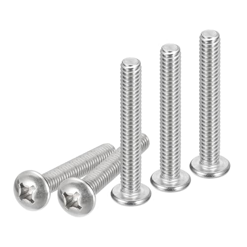 DTGN 1/4-20x1-3/4" Pan Head Machine Screws, 25Pcs 304 Stainless Steel, Phillips Drive, UNC Full Thread, Bright Finish, Screws Bolts Kit