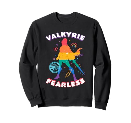 Sweat Marvel Valkyrie vêtement coton col rond Fearless Pride