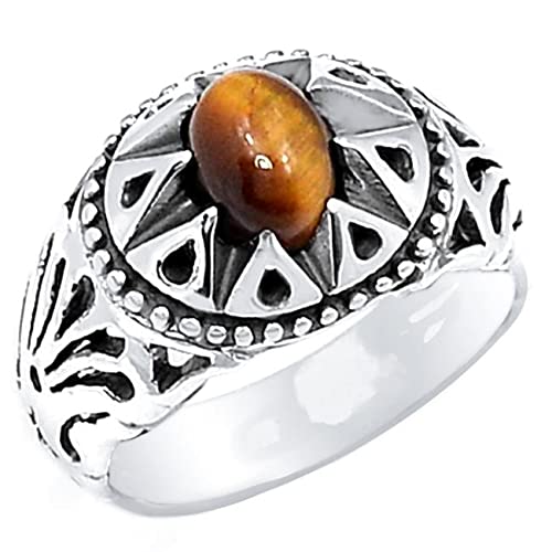 Kala Tiger's Eye Sterling Silver Men's Ring