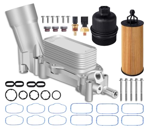 926-876 926-959 Aluminum Engine Oil Filter Housing Assembly Kit with Oil Cooler V6 Compatible with 2011-2016 Chrysler 200 300, Dodge Charger Challenger Journey, Wrangler, Ram ProMaster