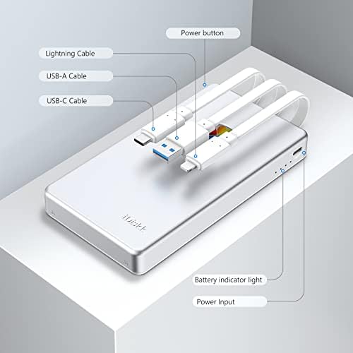 iDiskk MFi Certified 3 in 1 1TB Lightning External Hard Drive for iPhone with built in 3 cables,USB-C portable Hard Disk for TYPE-C devices,work with latest iPhone/iPad/Mac/PC and USB-C mobiles
