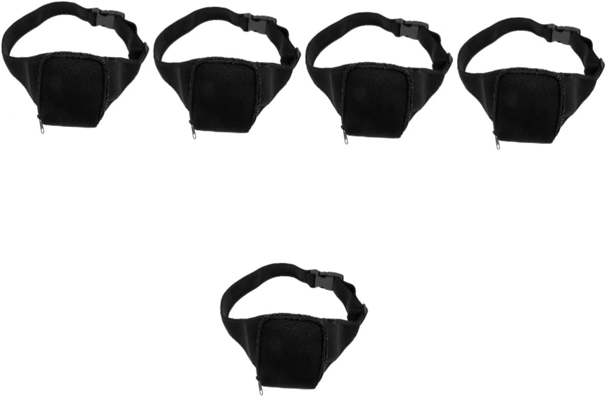 ERINGOGO 5pcs workout belt gym bag organizer pocket organizer pouch headset costume workout waist pouch microphone holder microphone carrier running waist bag waist mic bag mini storage bag