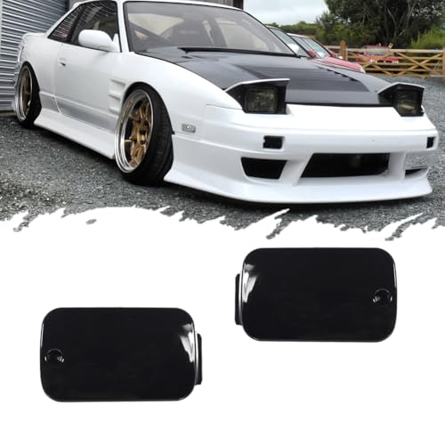 TurningMax For 1989 1990 1991 1992 1993 1994 Nissan Silvia 180SX 240sx Type-X S13 Front Bumper Turn Signal Lights Housing Smoked Lens