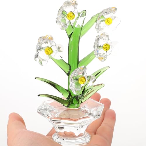 Fleur en cristal blanc avec base plate pour décoration de table élégante - 5