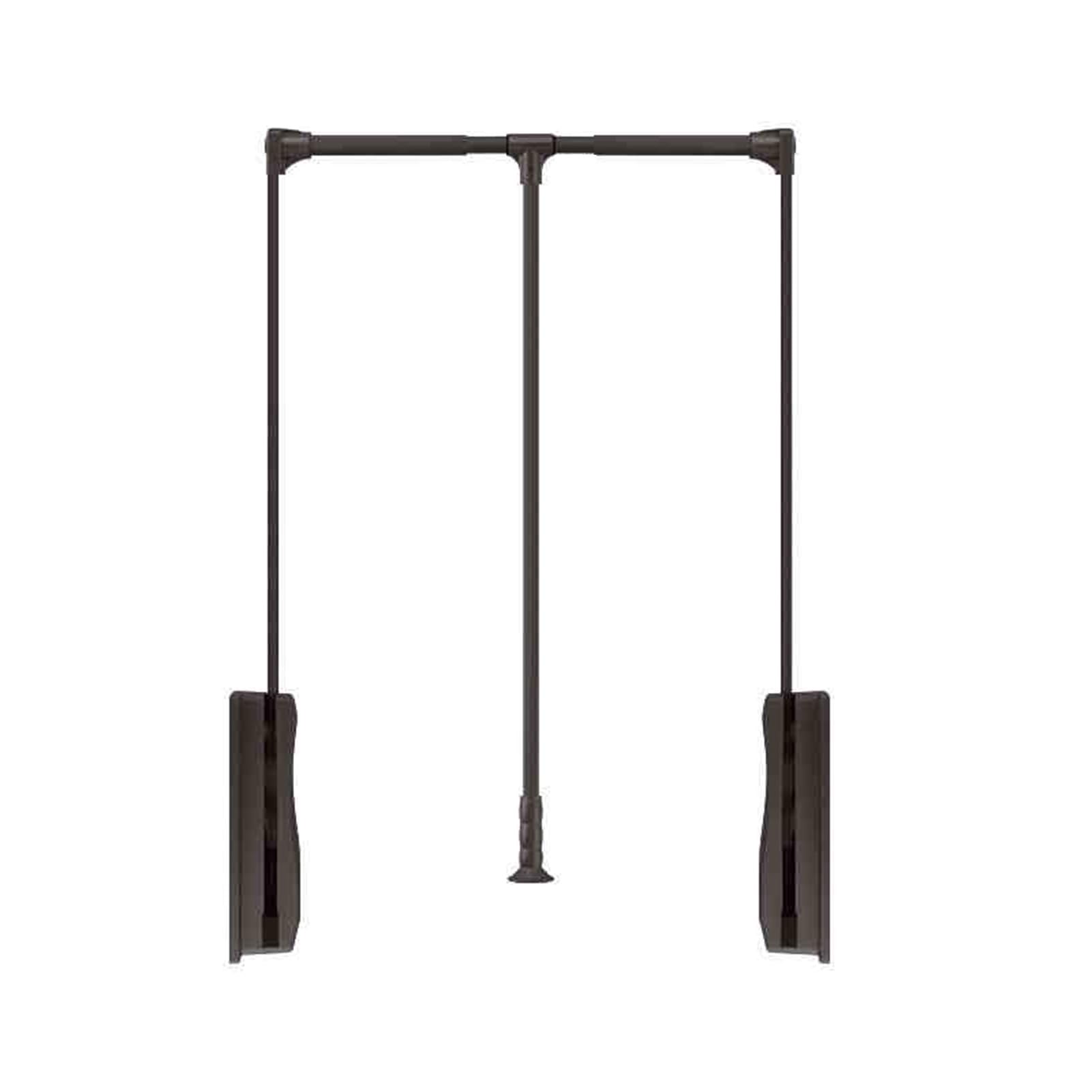 GTHTUHFD Pull Down Closet Rod,Adjustable 550-1250Mm Lift Wardrobe Rail,With Pneumatic Buffer,For Wardrobe Heavy Duty Pull Down Clothes Rail,Load-Bearing 20Kg,Brown,930,1250Mm,Brown-930