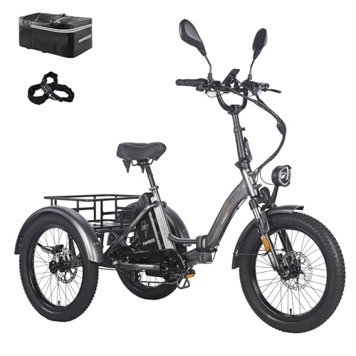 Fafrees F20 Mate Triciclo Eléctrico para Adultos batería 48V 21 Ah, Bicicleta eléctrica 20 Pulgadas, homologado, 180kg, Plegable De 3 Ruedas 65N.m, Frenos de Disco hidráulicos, E Bike Hombre Mujer