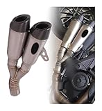 Per Ducati Per Dia&vel 1200 2011 2012 2013 2014 2015 2016 Accessori Slip On Moto Doppio Foro Sistema di Scarico Fuga In Lega di Titanio Collegamento Centrale tubo Silenziatore