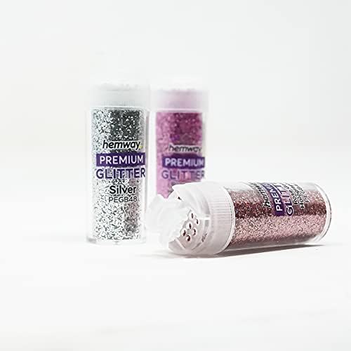 Hemway 54 Glitter Tube Glitter Crystal Box for Polyurethane and Epoxy Resin, Craft, Nail, Jewellery, Art Supplies, Decoration, Shaker Tubes - (54 x 0.34oz/9.6g)