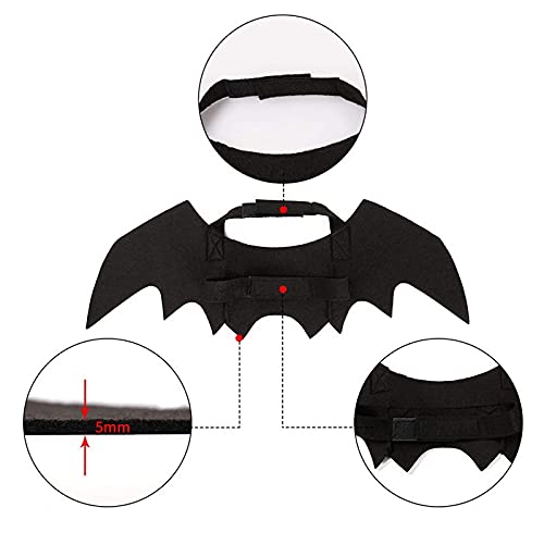 FINGOOO Halloween Pet Dog Cat Costume Vampire Wings Fancy Dress Bat Wings for Cats Dogs Neck Circumference from 25-35cm and Bust from 45-65cm - Image 3