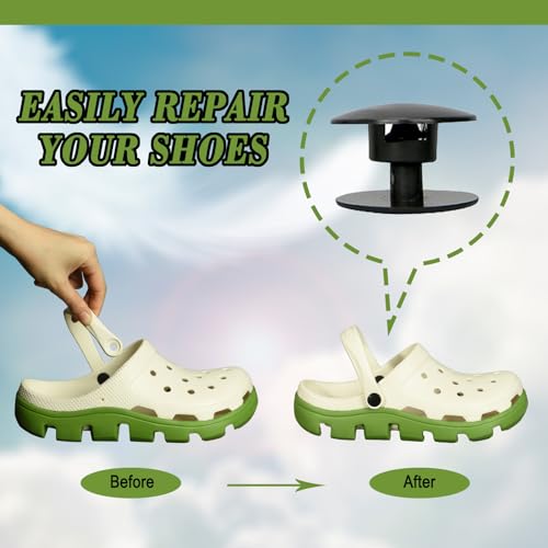 Image of 10-Pack Strap Rivets for Crocs,Replacement Parts for Croc Clog Shoes Repair Strap Buttons