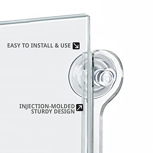 Azar Displays 106606-2Pack 8.5-Inch W By 14-Inch H Acrylic Sign Holder With Suction Cups (Pack Of 2) #TOP5