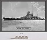  Blechschild 20x30cm gewölbt incl. 4 Magneten Schlachtschiff Gneisenau Kriegsmarine Schiff Deko Geschenk Schild