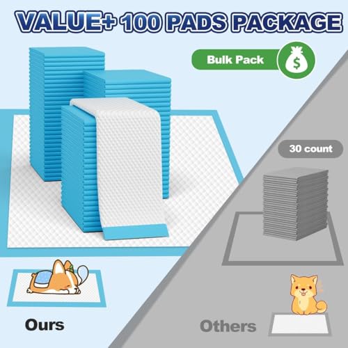 Puppy Pads XL 100 Count, Dog Pee Pads Extra Large, 34
