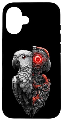 �ʔ����I�E�����{�b�g�������D�ƃT�C�{�[�O�I�E�����{�b�g Robot Parrot Lover Cyborg AI �X�}�z�P�[�X iPhone 16 �p