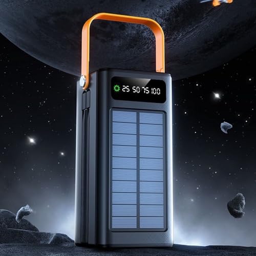 Power bank solar 50000 mAh 120W con 4 salidas y cables integrados 7