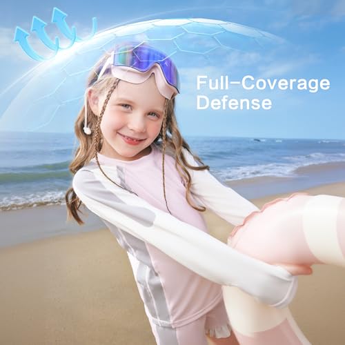Toddler UPF 50+ Swimsuit Set - 2PC Long Sleeve Rash Guard & Shorts, Water-Activated Color Change UV Protection2