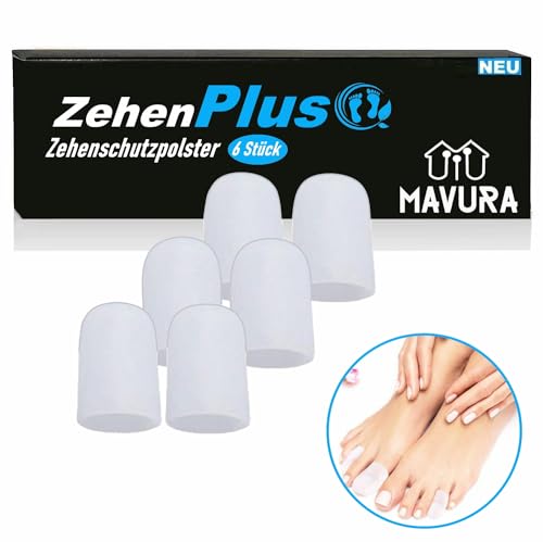 ZehenPlus Zehenschutz Silikon Zehenkappen Zehenschoner, Zehenschutzkappen Zehenschutzkappe, Kappe Zehenhauben Zehen Polster [6er Set]