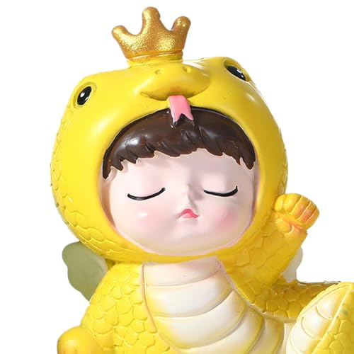Statue de bébé serpent en résine jaune ornement de centre de table - 2