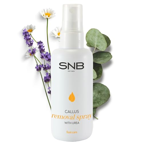 SNB Professional Callus Removal Spray 110 ml con urea, aceite de lavanda, glicerina, eucalipto y manzanilla, composición 91% natural, eliminador de callos de los pies, para piel muy seca