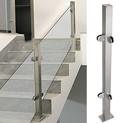 Poteau de Garde-Corps en Verre en Acier Inox Colonne d'Écartement Design Épuré Architectural