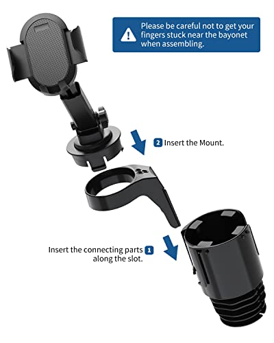 Joytutus Car Cup Holder With Cellphone Mount, Large Cup Holder Expander Adapter Compatible With 18-40Oz Hydro Flask, Yeti, Nalgene Bottles & Mugs, Phone Mount For Car With 360° Rotation(1 Pack) #TOP6