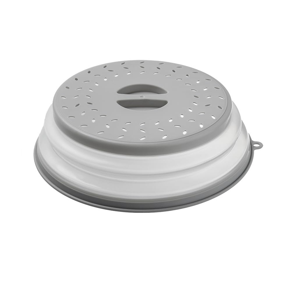 Grey Microwave Food Cover | Splatter Guard | High Temperature Resistant | Anti-Oil | Folding Preserver | Multifunctional Kitchen Tool